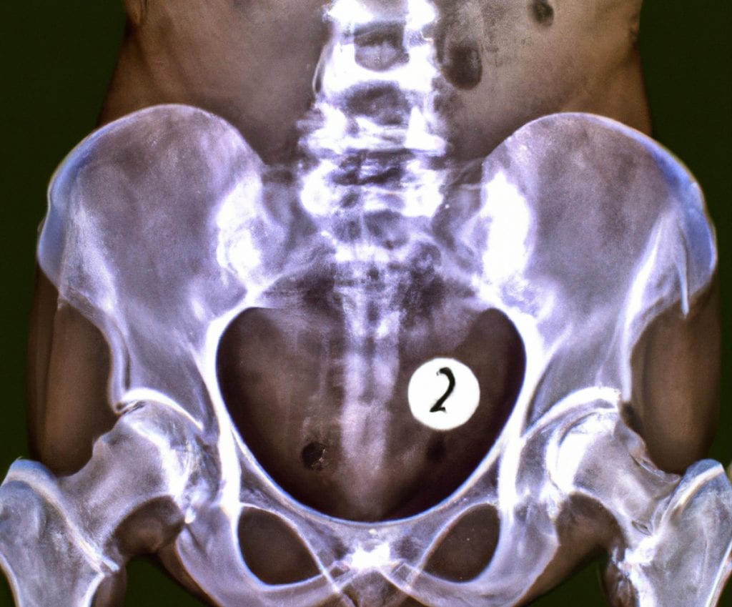 an xray of the hips of a pet with hip dysplasia